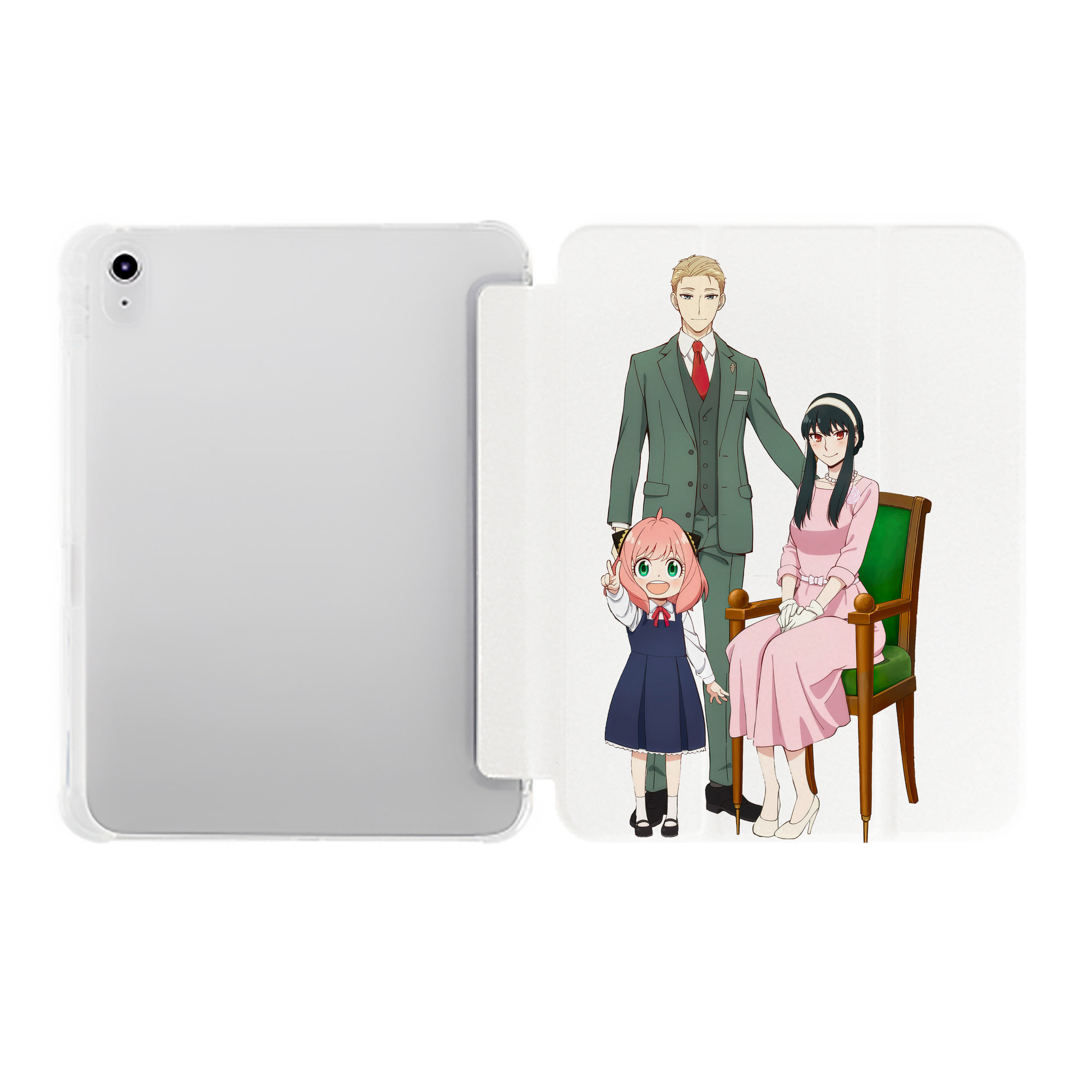 （画像用） SPY×FAMILY间谍家家酒 IPad ケース ペン収納付き 三つ折りスタンド PUレザー×シリコン 対応機種9.5/10.5/10.9インチ